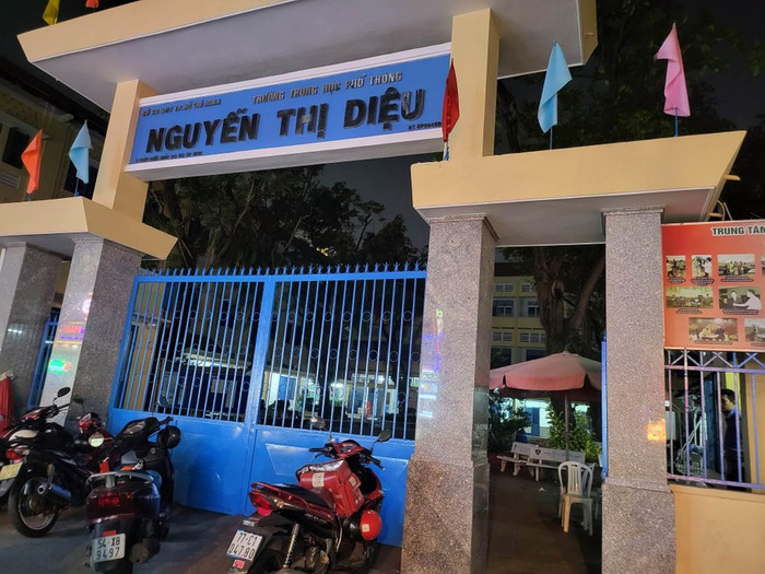 Trường THPT Nguyễn Thị Diệu nơi xảy ra sự việc. Ảnh: TT