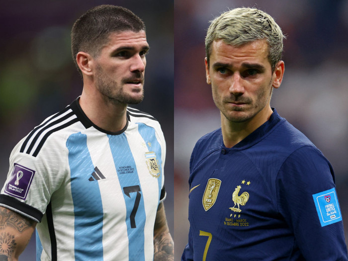 Rodrigo De Paul và Antoine Griezmann có vai trò đặc biệt quan trọng với Argentina và Pháp.