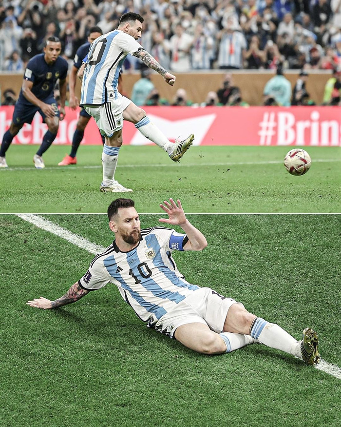 Messi ghi bàn mở tỷ số trận chung kết. Ảnh: ESPN