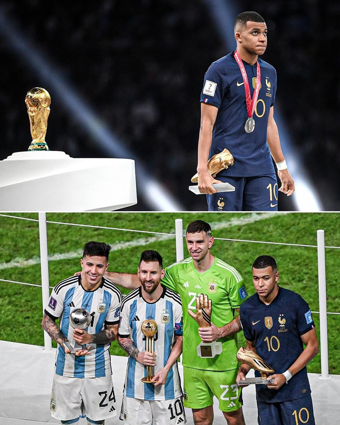 Mbappe giành danh hiệu Vua phá lưới với 8 bàn thắng, nhiều hơn 1 bàn so với Messi (7 bàn).