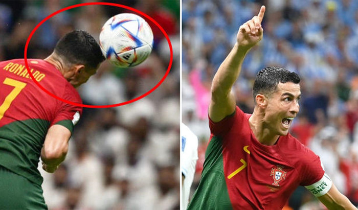 Ronaldo ồn ào với vụ ai ghi bàn vào lưới Urugay, sau đó anh im lặng với tin nhắn gửi cho Piers Morgan là anh đã ghi bàn dù bóng chỉ chạm... cọng tóc.