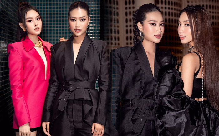Hoa hậu Đoàn Thiên Ân bất ngờ xuất hiện với style mạnh mẽ: Như 'tổng tài' bên cạnh các bóng hồng Ảnh 2