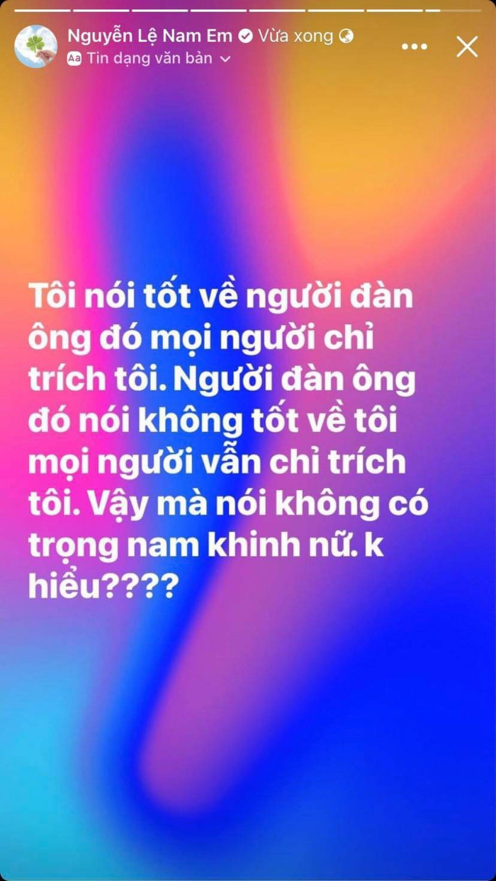Mặc dù cô không nhắc cụ thể ai đấy nhưng khán giả đều hiểu được nỗi lòng của người đẹp. 