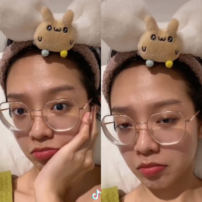 Khi để mặt mộc, không có sự hỗ trợ của eyeliner, mắt của người đẹp có phần hơi đờ đẫn.