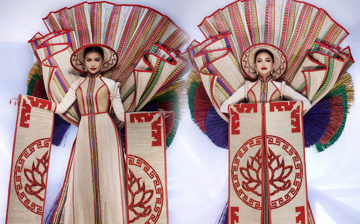 Ngọc Châu trình làng phiên bản mới của 'Chiếu Cà Mau': Mang cả đầm sen đến Miss Universe Ảnh 2