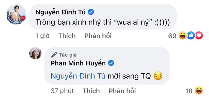 Màn tương tác thu hút sự chú ý của Đình Tú và Huyền Lizzie.
