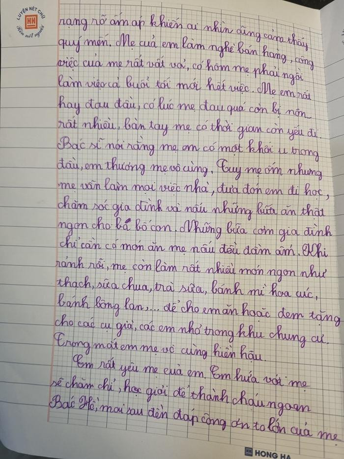 Thương mẹ có khối u trong đầu, bé trai dồn hết tình cảm vào bài văn: Bữa cơm chỉ cần có món ăn mẹ nấu... Ảnh 2