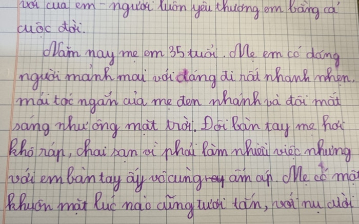 Thương mẹ có khối u trong đầu, cậu HS dồn hết tình cảm vào bài văn: Bữa cơm chỉ cần có món ăn mẹ nấu... Ảnh 2