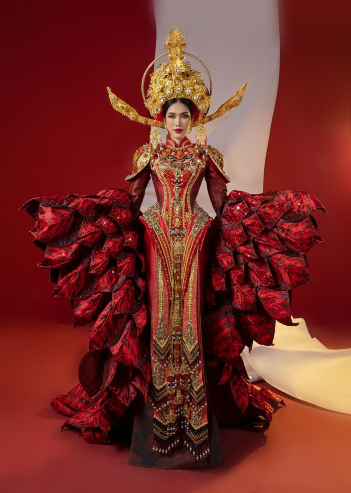 National Costume của hoa hậu Việt đi thi quốc tế 2022: Trúc Chỉ - Chiếu Cà Mau ghi điểm trọn vẹn Ảnh 4