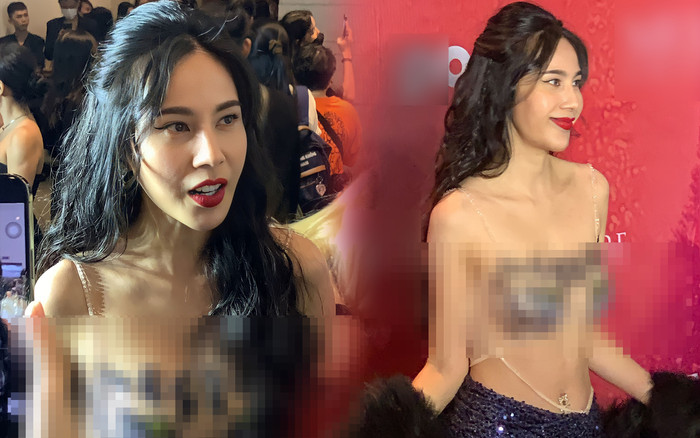 Ca sĩ Thuỷ Tiên mặc áo trong suốt, lẻ bóng trên thảm đỏ: Xuyên thấu đến mức nhiều người phải 'đỏ mặt' Ảnh 2