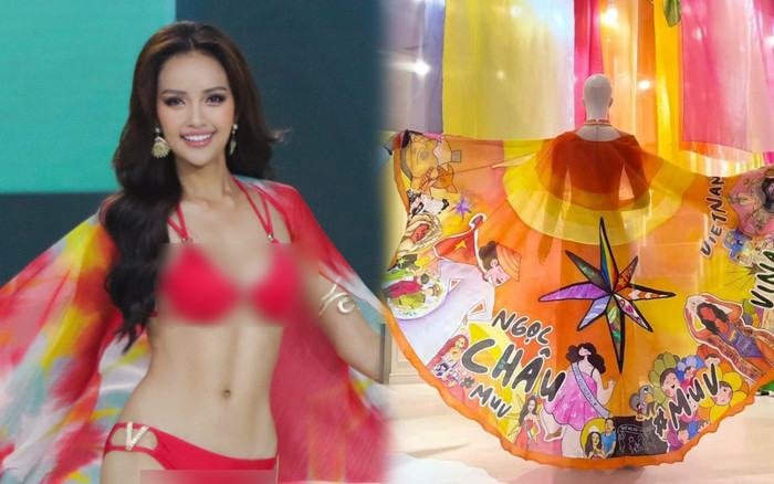 Áo choàng bikini của Ngọc Châu tại Miss Universe 'đập tan' tranh cãi, fan đồng loạt 'quay xe' Ảnh 2