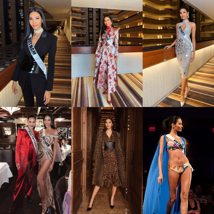 Thời trang ấn tượng của Hoàng Thuỳ tại Miss Universe 2019.