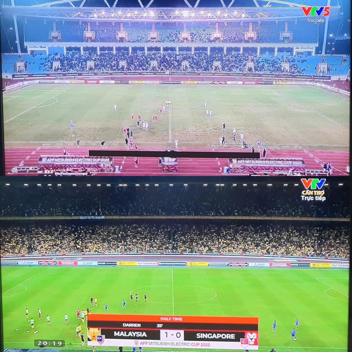 Mặt cỏ sân Mỹ Đình bị chê xấu.