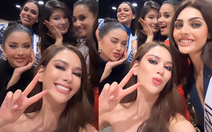 Ngọc Châu tụ hội với các 'sister' châu Á tại Miss Universe: Không đứng giữa mà visual vẫn sáng trưng Ảnh 2