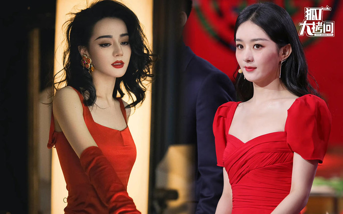 Học Địch Lệ Nhiệt Ba diện đồ đỏ đầu năm, Triệu Lệ Dĩnh lộ khuyết điểm nhưng vẫn được khen Ảnh 2