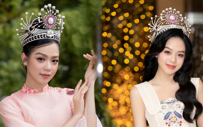 Gương mặt tỷ lệ vàng của Tân hoa hậu Thanh Thuỷ không 'cân' nổi vương miện quá khổ Ảnh 2