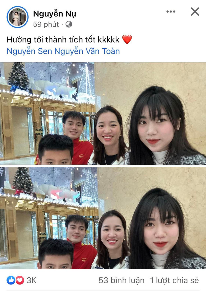 Bài đăng của em gái Văn Toàn trước 'giờ G'.