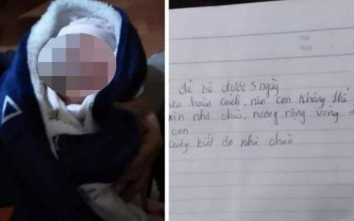 Bé gái 5 ngày tuổi bị bỏ rơi trước cổng chùa kèm mẩu giấy ghi những dòng xót xa Ảnh 2