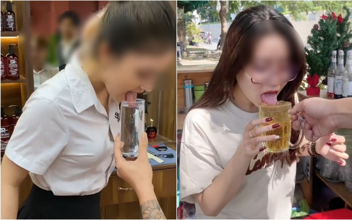 Rầm rộ trend gái trẻ lấy tay chấm mút, dùng lưỡi khuấy nước cho khách để nhận tiền khiến netizen kinh sợ Ảnh 2