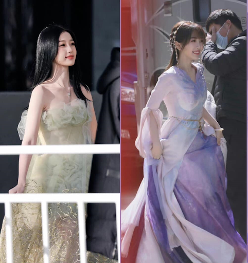 Khoảnh khắc người đẹp nâng váy khi tham gia diễn xuất và dự đêm hội đã được cư dân mạng không ngừng đem ra so sánh và trầm trồ khen ngợi