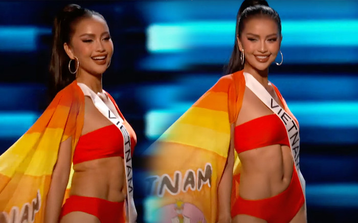 Ngọc Châu walk 'sập sàn' trong phần thi bikini bán kết Miss Universe: Cơ bụng đẹp 'nghẹt thở' Ảnh 2