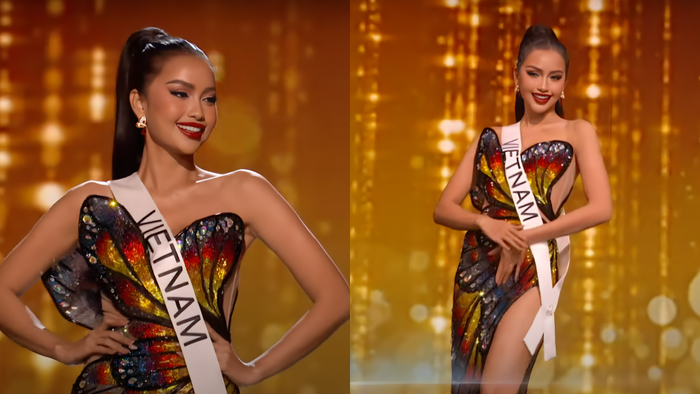 Ngọc Châu 'tiễn bay' dàn mỹ nhân Châu Á với son đỏ, chiếm trọn hào quang tại bán kết Miss Universe Ảnh 1