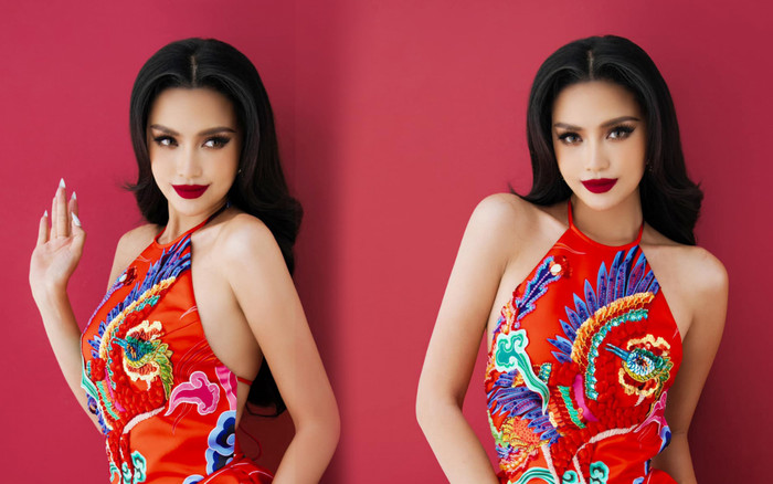 Ngọc Châu mặc yếm đỏ trước chung kết Miss Universe: Phượng hoàng tung cánh, báo hiệu sẽ làm nên chuyện Ảnh 2
