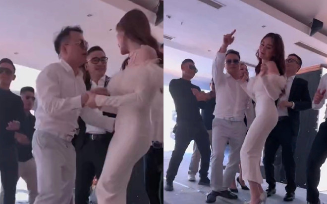 Shark Bình đưa Phương Oanh 'quẩy banh nóc' tại tiệc công ty, cử chỉ thân mật gây chú ý Ảnh 2