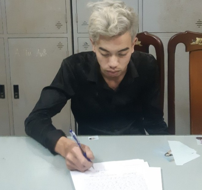 Nghi  phạm Hoàng Văn Thành tại cơ quan công an. (Ảnh: SGGP).