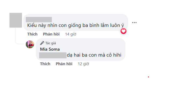 Bình luận của bé Mia.