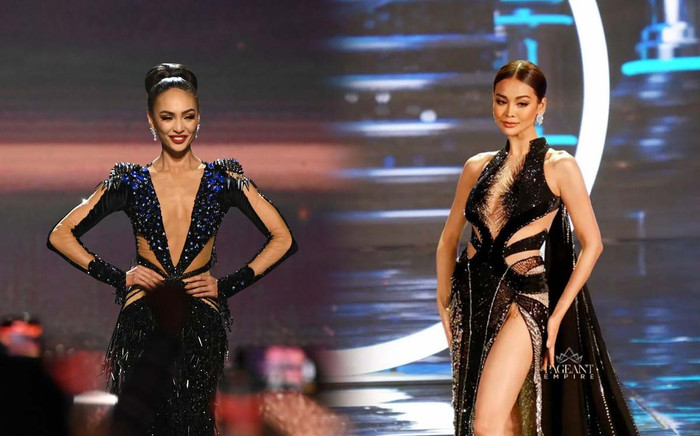 Sự trùng hợp bất ngờ giữa Tân Hoa hậu Hoàn vũ và Á hậu Engfa Waraha: Cũng váy đen, búi tóc mà lạ lắm Ảnh 2