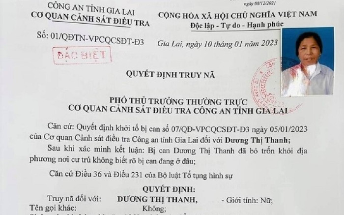 Truy nã đặc biệt cụ bà 73 tuổi vay 19 tỷ đồng rồi bỏ trốn, bất kỳ người nào cũng có quyền bắt bị can Ảnh 2