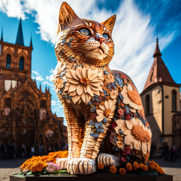 Anh N. còn làm rất nhiều mô hình mèo khác bằng AI. (Ảnh: B.N)