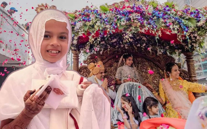 Con gái 8 tuổi của 'ông trùm' kim cương Ấn Độ từ bỏ thừa kế gia sản để đi tu Ảnh 2