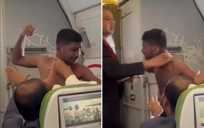 Tranh chỗ ngồi trên máy bay, hành khách cởi trần đấm nhau túi bụi gây sốc Ảnh 2