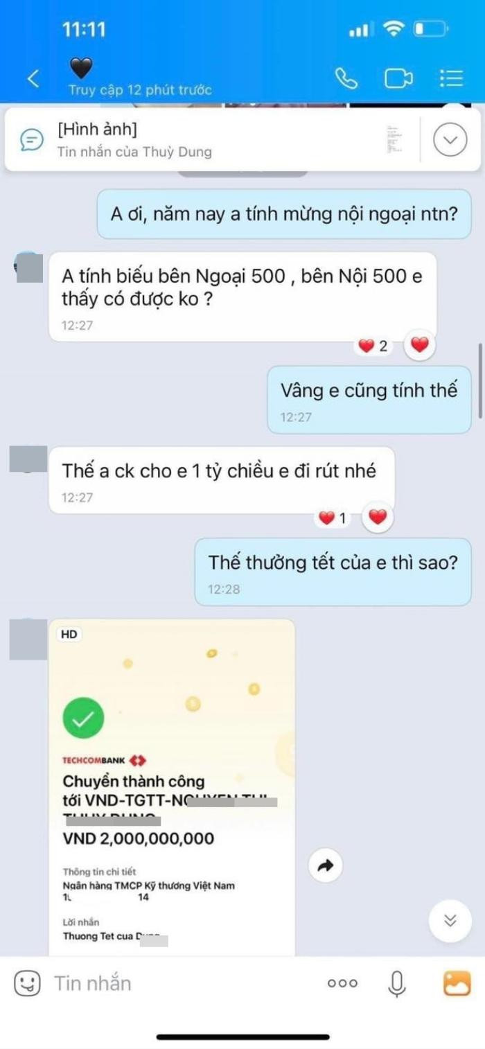 Vợ bảo chuyển tiền biếu Tết nội ngoại, anh chồng 'quốc dân' nhắn con số gây choáng Ảnh 1