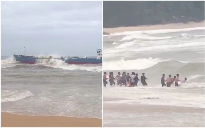 Tàu 'Hoàng Gia 46' chở hơn 2.700 tấn gạo va vào đá ngầm trên biển Sa Huỳnh Ảnh 2