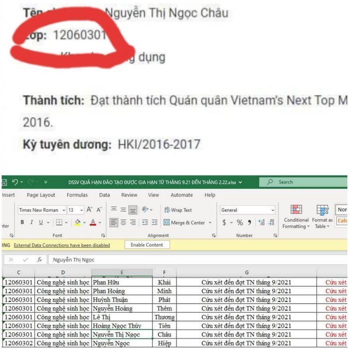Ngọc Châu vẫn đang trong diện chờ xét tốt nghiệp tại trường Đại học?