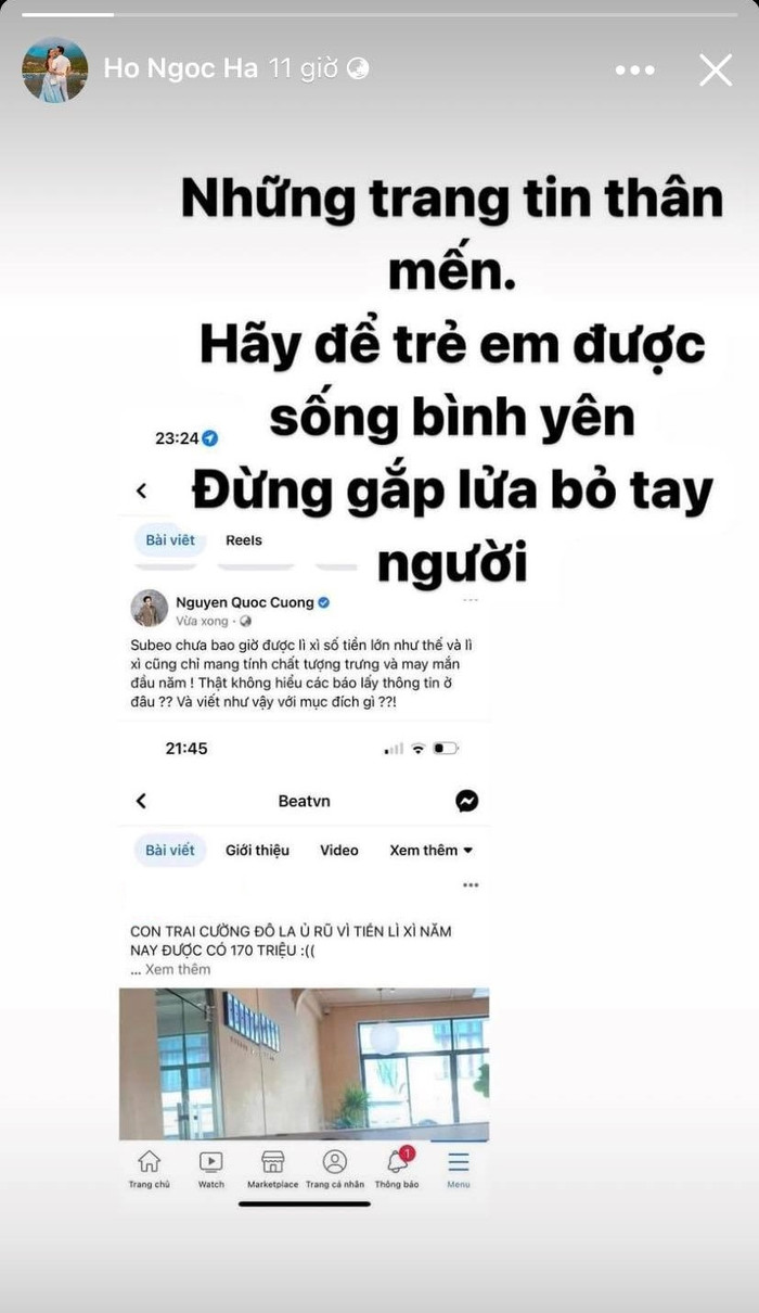 Story mới nhất của nữ ca sĩ ở trên trang cá nhân