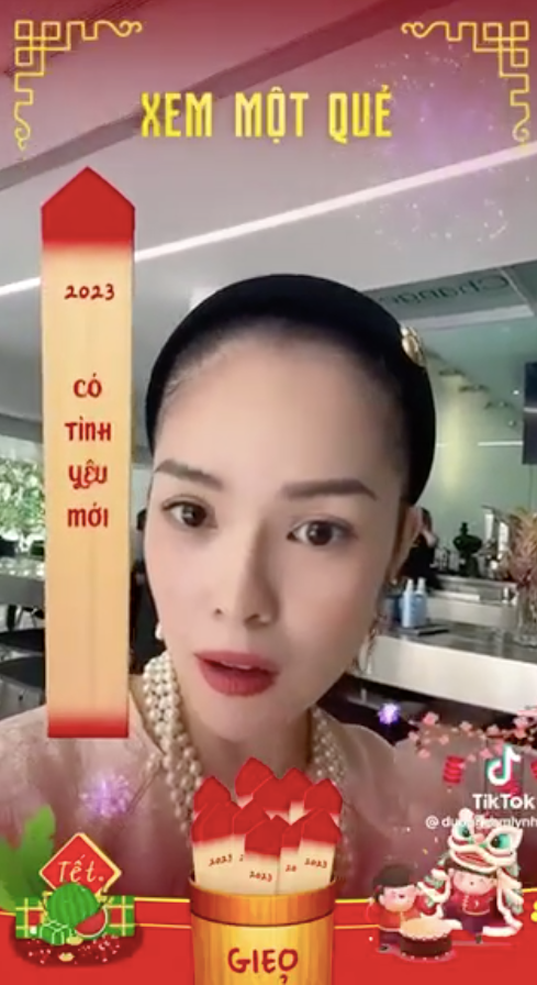 Hình ảnh quẻ bói của Dương Cẩm Lynh khi nữ diễn viên 'đu trend' TikTok.