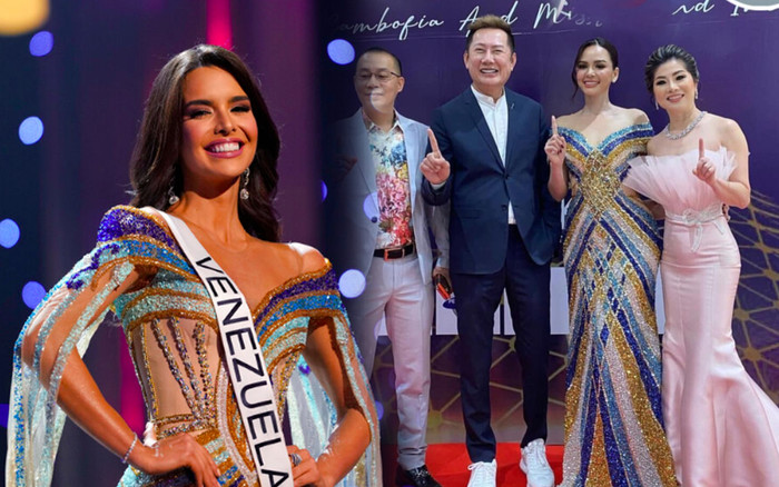 Góc trớ trêu: Chủ tịch Miss Grand Campuchia bị tố 'đạo nhái' váy dạ hội của Á hậu Miss Universe 2022 Ảnh 2