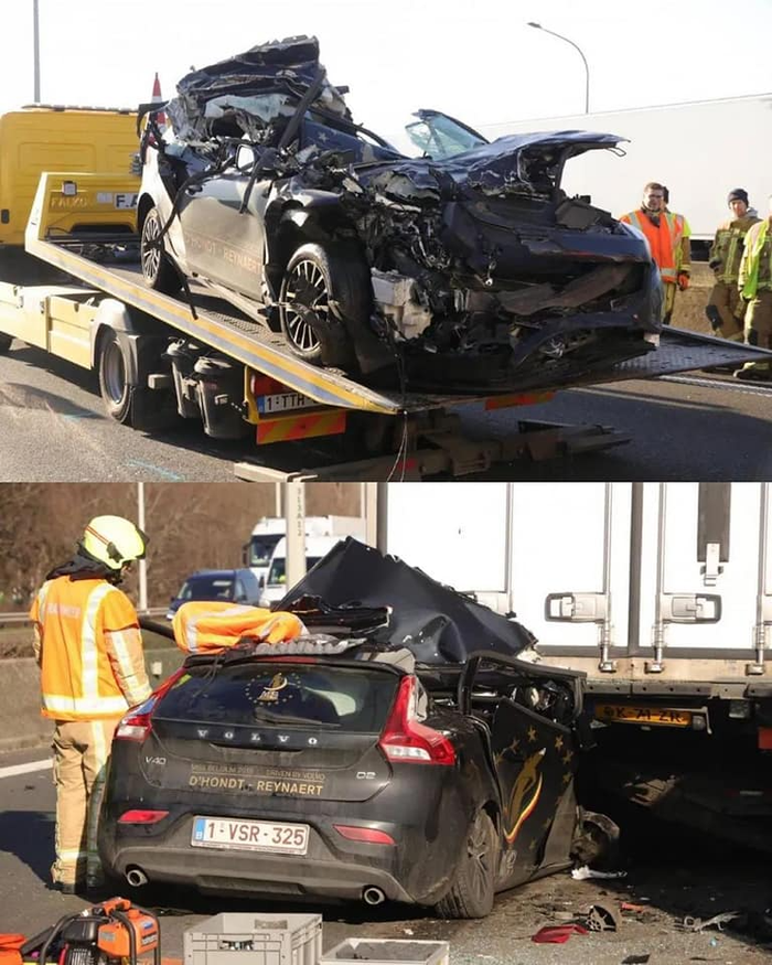 Bức ảnh về chiếc xe của đại diện Bỉ tại Miss Universe 2022 đã khiến khán giả đau lòng. 