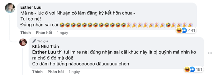 Màn tương tác qua lại của bà xã Trấn Thành với diễn viên Khả Như.