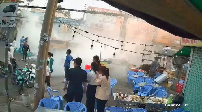 Hiện trường xảy ra vụ hỏa hoạn. (Ảnh chụp màn hình).