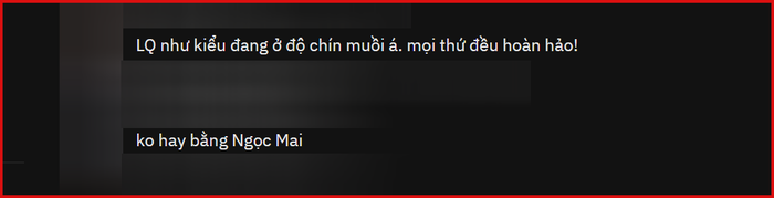 Một ý kiến đã cho rằng cách Lệ Quyên thể hiện nhạc trẻ không hay bằng Ngọc Mai