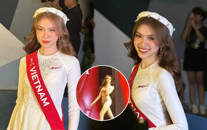 Lộ đoạn clip Thanh Thanh Huyền catwalk 'cứng đơ' trong bán kết Miss Charm 2023 Ảnh 2