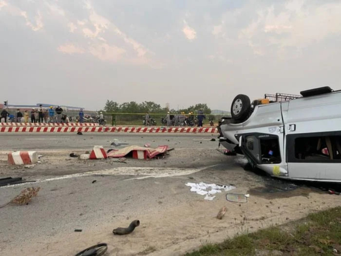 Hiện trường vụ tai nạn trước đó.