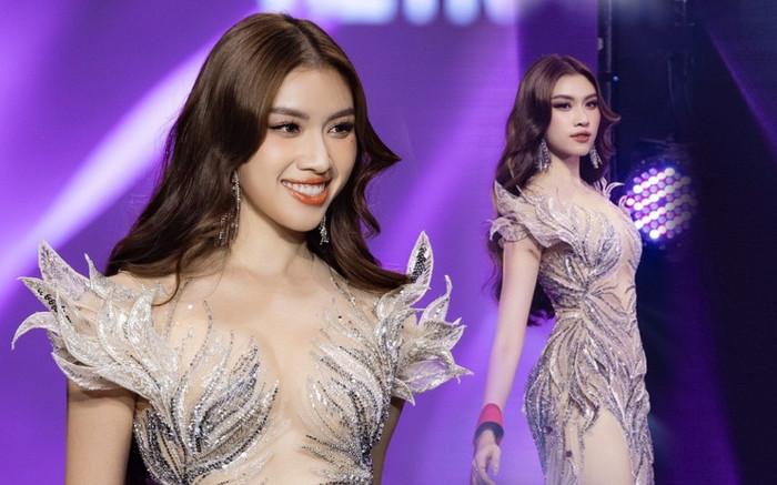 Mãn nhãn với visual Thanh Thanh Huyền tại bán kết Miss Charm 2023: Bản vẽ dạ hội còn phải chào thua! Ảnh 2