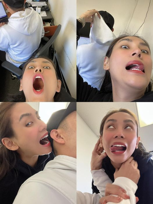 Võ Hoàng Yến thoải mái trêu đùa bạn trai khi ở trời Tây