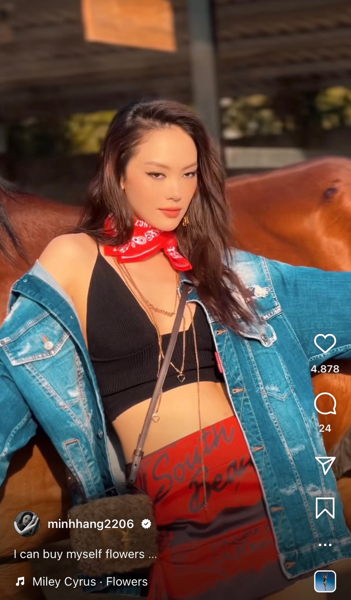 Minh Hằng tự tin diện váy cạp cao và áo croptop giữa nghi vấn có bầu